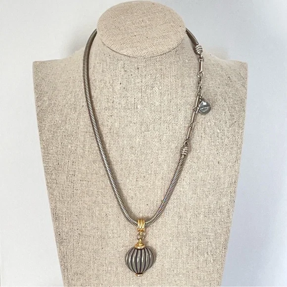 Ben-AmunTwo-Tone Hot Air Balloon Pendant 8” Drop Statement
